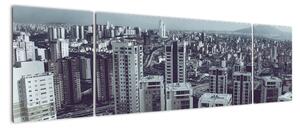 Čiernobiely obraz mesta (Obraz 170x50cm)