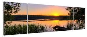 Obrázok jazera sa západom slnka (Obraz 170x50cm)