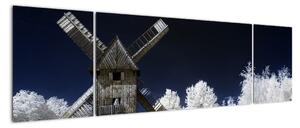 Veterný mlyn v zimnej krajine - obraz (Obraz 170x50cm)