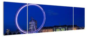 Nočné Londýnske oko - obrazy (Obraz 170x50cm)