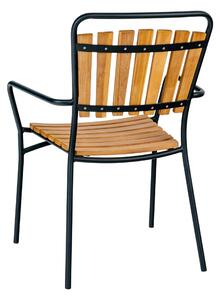 Záhradná jedálenská stolička CLIVILOND prírodná/čierna