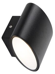 Moderná vonkajšia nástenná lampa čierna vrátane LED IP44 - Ovum