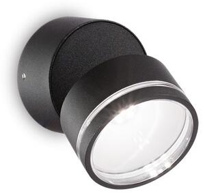 Ideal Lux 285504 OMEGA ROUND vonkajšie nástenné svietidlo LED D90mm 7W/650lm 4000K IP54 čierna