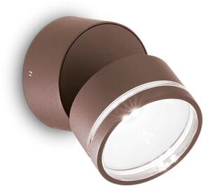 Ideal Lux 285498 OMEGA ROUND vonkajšie nástenné svietidlo LED D90mm 7W/650lm 4000K IP54 kávová