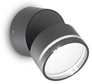 Ideal Lux 285467 OMEGA ROUND vonkajšie nástenné svietidlo LED D90mm 7W/650lm 4000K IP54 antracit