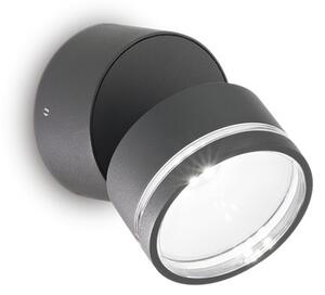 Ideal Lux 285450 OMEGA ROUND vonkajšie nástenné svietidlo LED D90mm 7W/610lm 3000K IP54 antracit