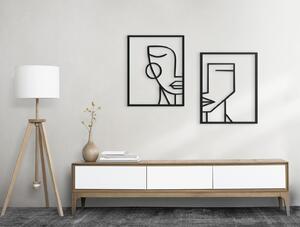 Drevko AKCIA - 2-dielny kubistický obraz Ženy (90,5 x 133 cm) Dub Jasný