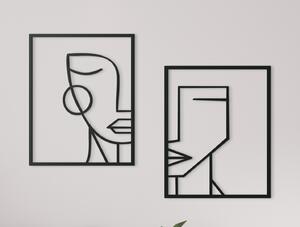 Drevko AKCIA - 2-dielny kubistický obraz Ženy (30 x 44,5 cm) Čierna