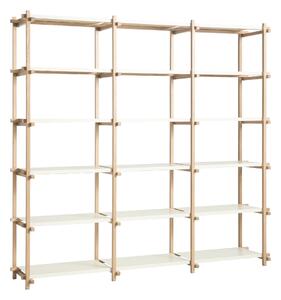 Policový systém Woody High, Oak / Almond White – HAY