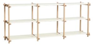 Policový systém Woody Low, Oak / Almond White – HAY