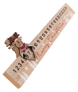 Adventný kalendár - drevený so sobom