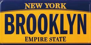 Ceduľa značka New York - Brooklyn 30,5cm x 15,5cm Plechová tabuľa