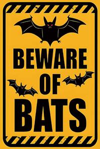 Ceduľa Beware Of Bats 30cm x 20cm Plechová tabuľa