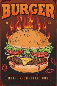 Ceduľa Burgers 30cm x 20cm Plechová tabuľa
