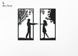 Drevko AKCIA - Dvojdielny drevený obraz Spojenie (89 x 101 cm) Antracit