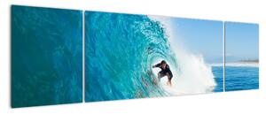 Surfer na vlne - moderný obraz (Obraz 170x50cm)