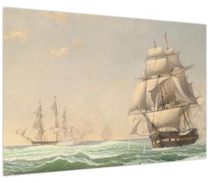 Obraz - Fitz Henry Lane, The United States Frigate President Engaging the British Squadron, reprodukcia (90x60 cm)
