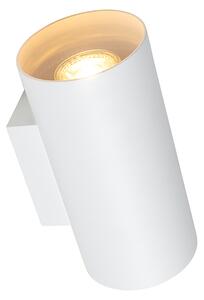 Dizajnová nástenná lampa biela okrúhla - Sab