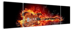 Horiace gitara - obraz (Obraz 170x50cm)