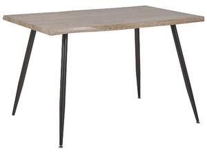 Jedálenský stôl čierny drevená doska kovové nohy 120 x 80 minimalistický industriálny