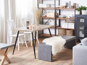 Jedálenský stôl čierny drevená doska kovové nohy 120 x 80 minimalistický industriálny