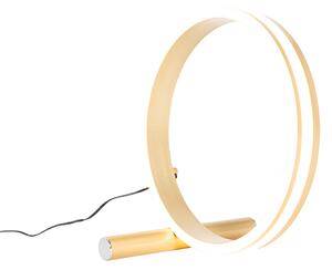 Dizajnová stolná lampa mosadz vrátane LED 3-stupňovo stmievateľná - Navara