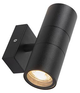 Vonkajšia nástenná lampa čierna 2-svetlá IP44 - Duo