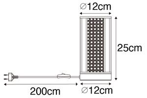Orientálna stolná lampa biela s ratanom 12 cm - Akira