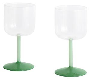 Sada pohárov na víno Tint, 2 ks, Clear / Green – HAY