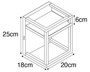 Priemyselná nástenná lampa čierna s poličkou - Cage Rack