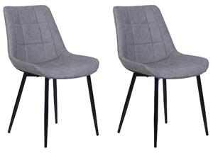 Sada 2 stoličiek sivá eko koža čierne kovové nohy moderné čalúnené stoličky