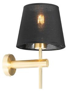 Moderná nástenná lampa mosadz s čiernou - Pluk