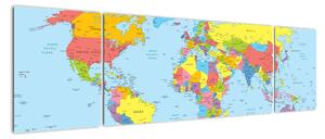 Mapa sveta - obraz (Obraz 170x50cm)