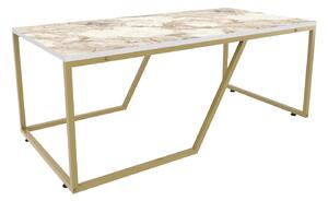 Dizajnový konferenčný stolík Waiola 120 cm biely mramor / zlatý