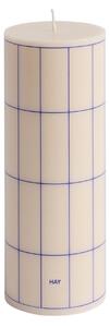 Sviečka Column, Medium, Off-White / Blue Grid – HAY