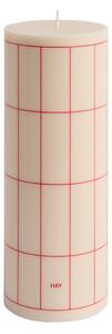 Sviečka Column, Large, Off-White / Red Grid – HAY