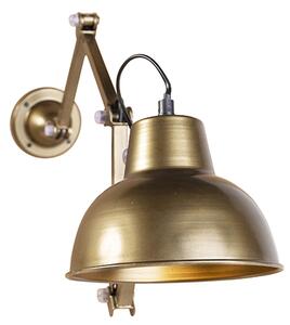 Priemyselná nástenná lampa mosadz nastaviteľná - Avon