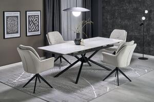 Halmar Rozkladací jedálenský stôl VITORINO 160(220)x90 biely mramor/čierna