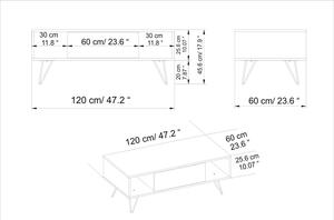 Dizajnový konferenčný stolík Baqia 120 cm orech čierny
