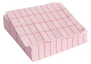 Papierové servítky Pattern Cocktail, 20 ks, Light Pink / Red grid – HAY