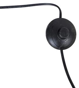 Moderná oblúková stojaca lampa mosadz s mramorovým podstavcom a čiernym tienidlom 32,5 cm - XXL