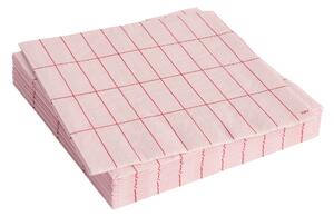 Papierové servítky Pattern Dinner, 20 ks, Light Pink / Red grid – HAY