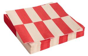 Papírové servítky Pattern Lunch, 20 ks, Off-white / Red – HAY