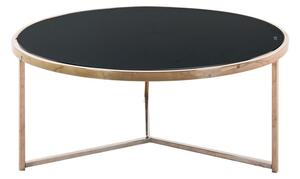 BUTOPEA VESUVIO Konferenčný stolík guľatý sklenený - čierna/ružová zlatá