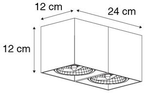 Dizajnové bodové svetlo biele obdĺžnikové 2-svetlo - Box