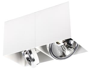 Dizajnové bodové svetlo biele obdĺžnikové 2-svetlo - Box