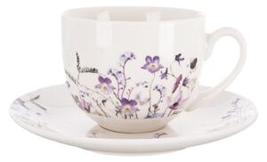 Biela/fialová porcelánová šálka 280 ml Louka – Orion