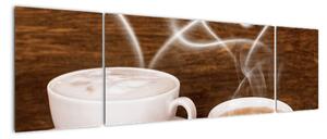 Kávové šálky - obrazy (Obraz 170x50cm)