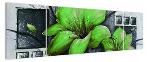 Obraz zelené kvety (Obraz 170x50cm)