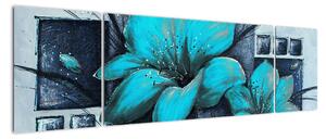 Obraz modré kvety (Obraz 170x50cm)